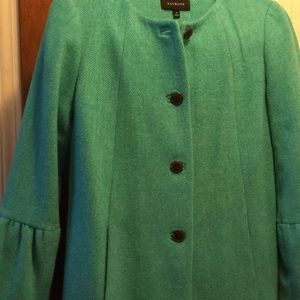 Talbots knee length turquoise coat